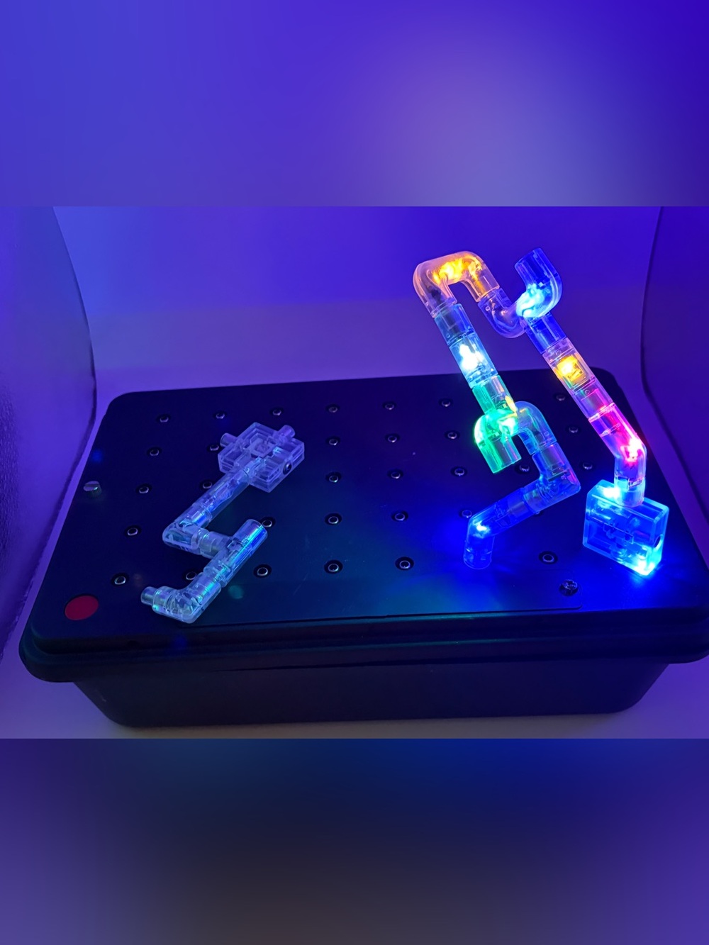 Laser Pegs 3D Lite Light Board Storage Case Clear Pegs Power Base *Works*